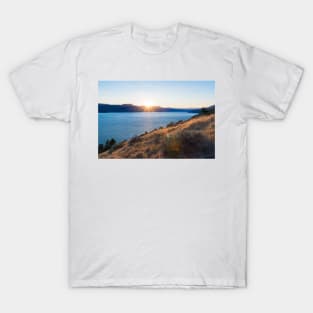 Summer Sun Setting Behind the Mountains over Okanagan Lake T-Shirt